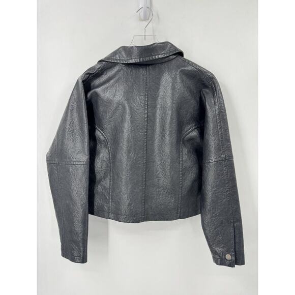 Bernardo Black Faux Vegan Leather Jacket XS B2290 - Picture 7 of 9